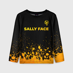 Лонгслив детский Sally Face - gold gradient: символ сверху, цвет: 3D-принт