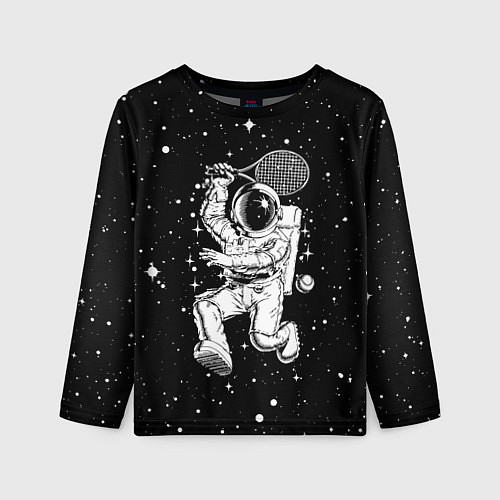 Детский лонгслив Space tennis - astronaut / 3D-принт – фото 1