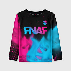 Детский лонгслив FNAF - neon gradient: символ сверху