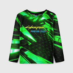 Лонгслив детский Cyberpunk 2077 phantom liberty neon green, цвет: 3D-принт