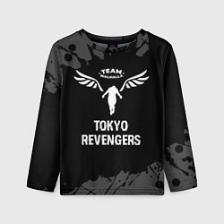 Детский лонгслив Tokyo Revengers glitch на темном фоне