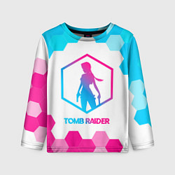 Детский лонгслив Tomb Raider neon gradient style