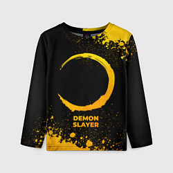 Детский лонгслив Demon Slayer - gold gradient