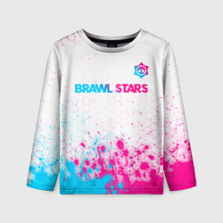 Детский лонгслив Brawl Stars neon gradient style: символ сверху