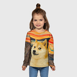 Лонгслив детский Собака Доге пародия на Крик, цвет: 3D-принт — фото 2