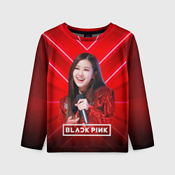 Детский лонгслив Rose Blackpink red