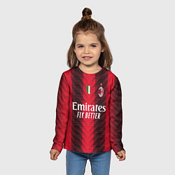 Лонгслив детский ФК Милан форма 2324 домашняя, цвет: 3D-принт — фото 2