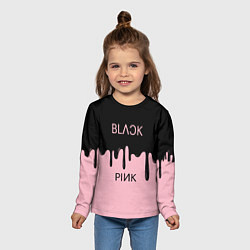 Лонгслив детский Blackpink - краски, цвет: 3D-принт — фото 2