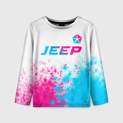 Детский лонгслив Jeep neon gradient style: символ сверху