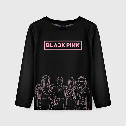 Детский лонгслив Blackpink - art contour / 3D-принт – фото 1