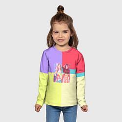 Лонгслив детский Блек Пинк - разноцветный, цвет: 3D-принт — фото 2