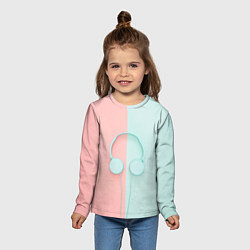 Лонгслив детский Наушники в пастельных тонах, цвет: 3D-принт — фото 2