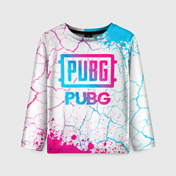 Детский лонгслив PUBG neon gradient style