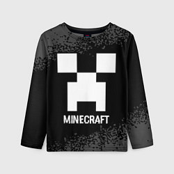 Детский лонгслив Minecraft glitch на темном фоне
