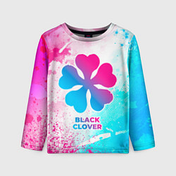 Детский лонгслив Black Clover neon gradient style