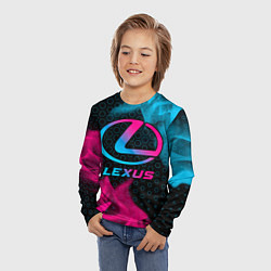 Лонгслив детский Lexus - neon gradient, цвет: 3D-принт — фото 2