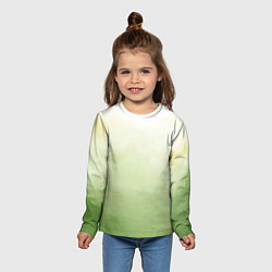 Лонгслив детский Абстрактный лаймовый акварельный фон, цвет: 3D-принт — фото 2