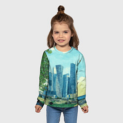 Лонгслив детский Москва-сити Ван Гог, цвет: 3D-принт — фото 2