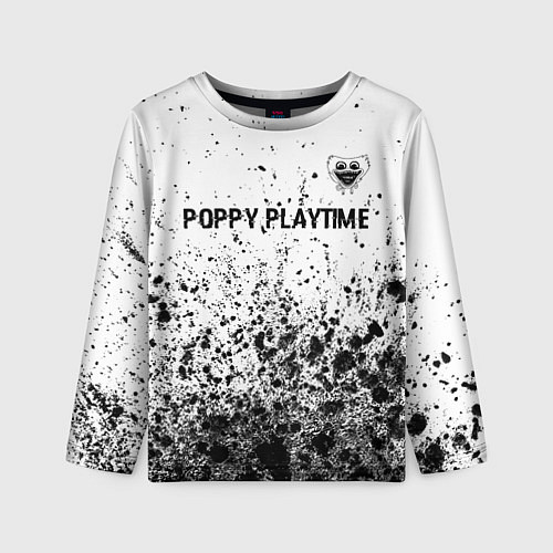Детский лонгслив Poppy Playtime glitch на светлом фоне: символ свер / 3D-принт – фото 1