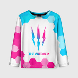 Детский лонгслив The Witcher neon gradient style