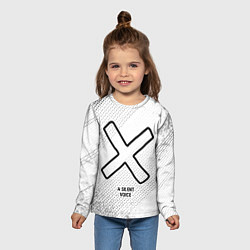 Лонгслив детский A Silent Voice glitch на светлом фоне, цвет: 3D-принт — фото 2