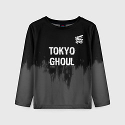 Детский лонгслив Tokyo Ghoul glitch на темном фоне: символ сверху