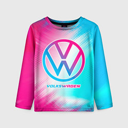 Детский лонгслив Volkswagen neon gradient style