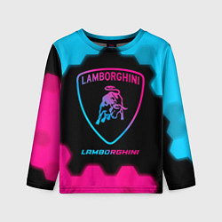 Детский лонгслив Lamborghini - neon gradient