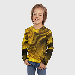 Лонгслив детский Объемная желтая текстура, цвет: 3D-принт — фото 2