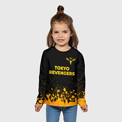 Лонгслив детский Tokyo Revengers - gold gradient: символ сверху, цвет: 3D-принт — фото 2