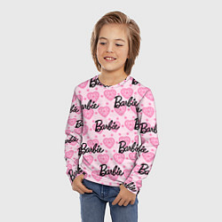 Лонгслив детский Логотип Барби и розовое кружево, цвет: 3D-принт — фото 2