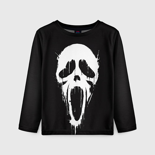 Детский лонгслив Лицо призрака / 3D-принт – фото 1