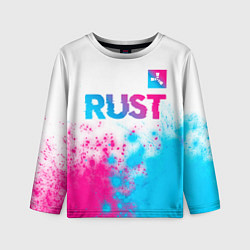 Детский лонгслив Rust neon gradient style: символ сверху