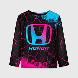 Детский лонгслив Honda - neon gradient