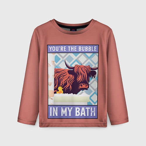 Детский лонгслив Ты пузырь в моей ванне / 3D-принт – фото 1