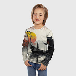 Лонгслив детский Красота Японии, цвет: 3D-принт — фото 2