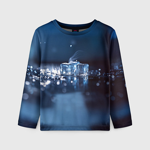 Детский лонгслив Кубики льда с дымком / 3D-принт – фото 1