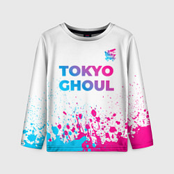 Лонгслив детский Tokyo Ghoul neon gradient style: символ сверху, цвет: 3D-принт