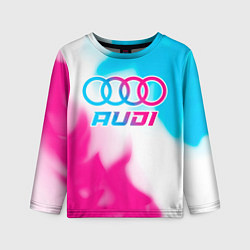 Лонгслив детский Audi neon gradient style, цвет: 3D-принт