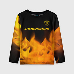 Детский лонгслив Lamborghini - gold gradient: символ сверху