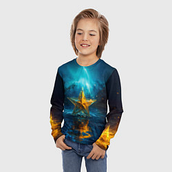 Лонгслив детский Звезда на воде ночь, цвет: 3D-принт — фото 2