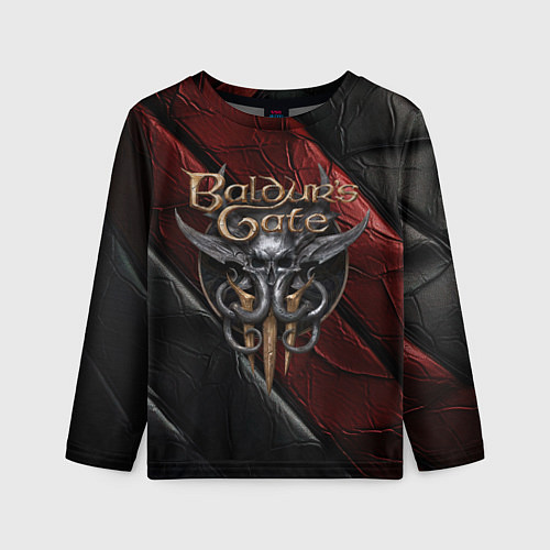 Детский лонгслив Baldurs Gate 3 logo dark / 3D-принт – фото 1