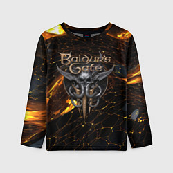 Детский лонгслив Baldurs Gate 3 logo gold and black