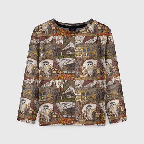 Детский лонгслив Рисунки коллаж / 3D-принт – фото 1