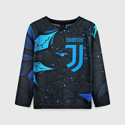 Детский лонгслив Juventus abstract blue logo / 3D-принт – фото 1