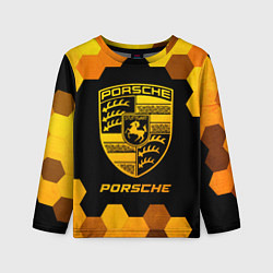 Детский лонгслив Porsche - gold gradient