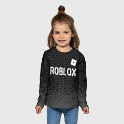 Лонгслив детский Roblox glitch на темном фоне: символ сверху, цвет: 3D-принт — фото 2