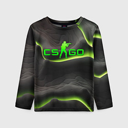 Детский лонгслив CSGO green black logo