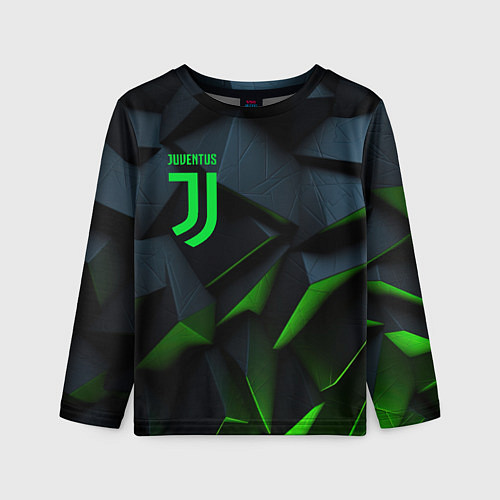 Детский лонгслив Juventus black green logo / 3D-принт – фото 1