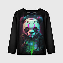 Лонгслив детский Панда киберпанк, цвет: 3D-принт
